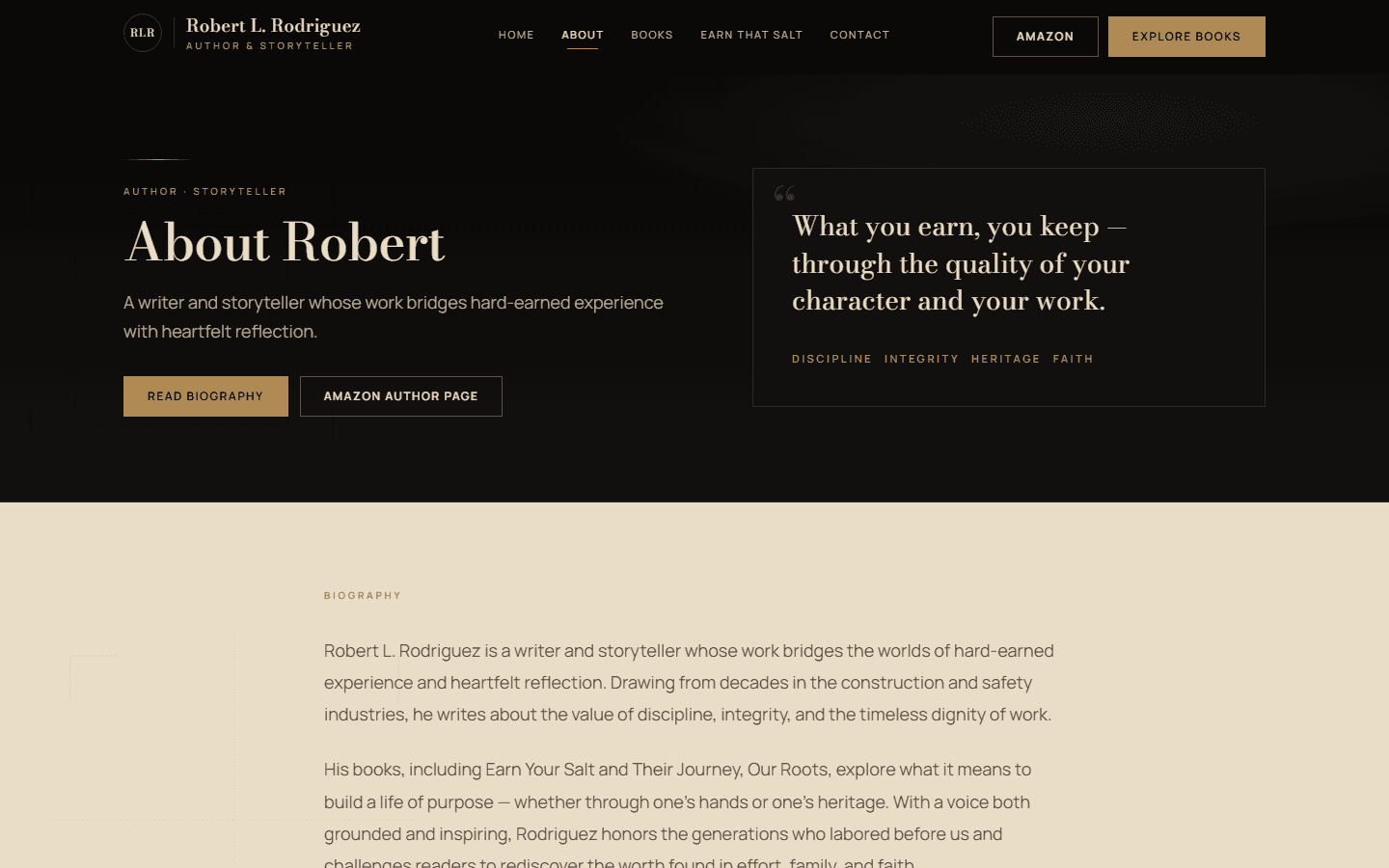 About — biography with credibility and voice
